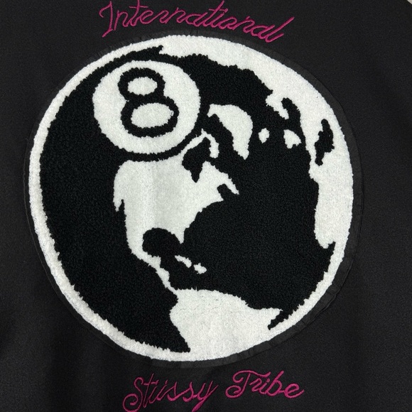 Stussy Black Eight Embroidered Baseball Jacket - Picture 8 of 9